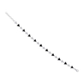 0.41ct Diamond & 1.56ct Onyx 14k White Gold Triangle Bracelet